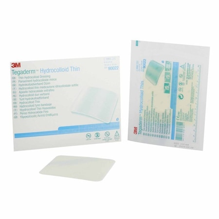 3M Tegaderm Thin Hydrocolloid Dressing 4 X 4 Inch Square, 100PK 90022